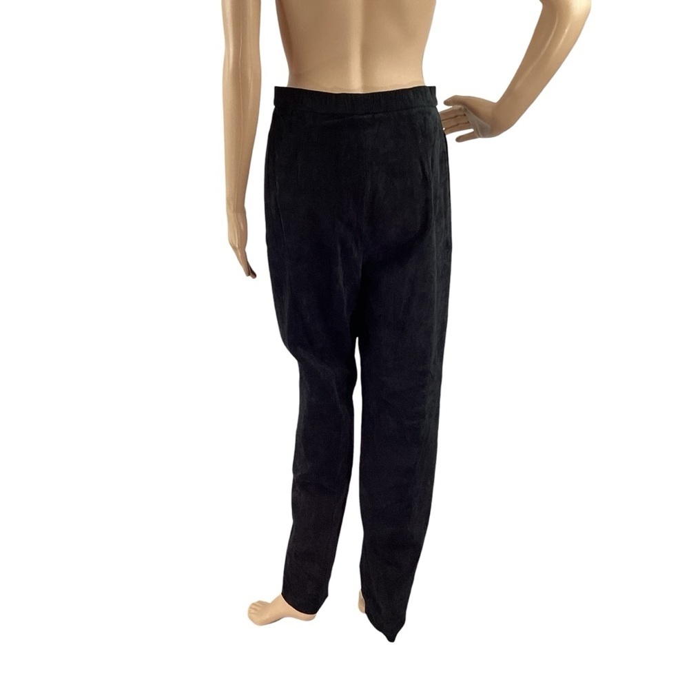 Vintage Pia Rucci Leather High Waist Pleated Tapered Pants Black M - Picture 6 of 7